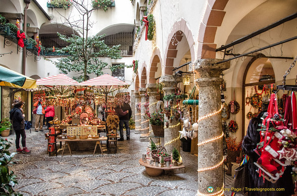 Christmas market stalls