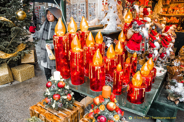 Christmas decorations stall