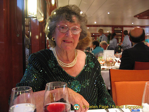 Barbara at dinner