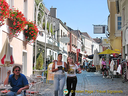 Main street of Melk village