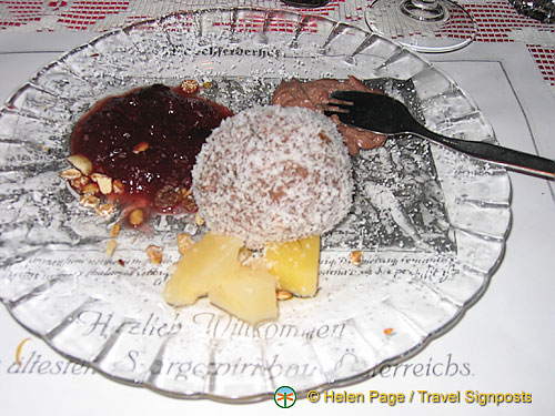 A medley of desserts at the Marchfelderhof Restaurant 