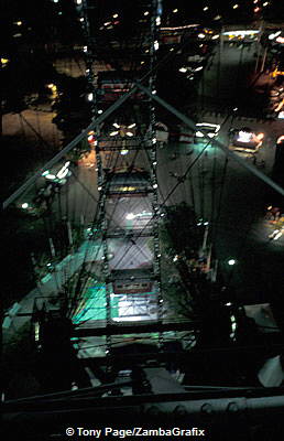 A ride on the ferris wheel offers magnificent panoramic views of the city