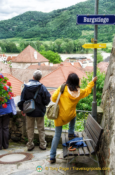 Great view of the Wachau Valley from the top of Weissenkirchen town