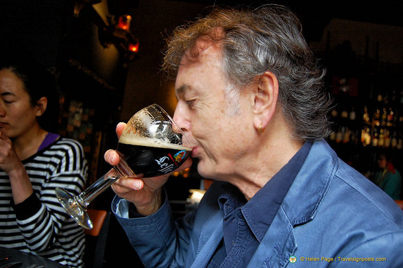 Tony enjoying his Leffe beer