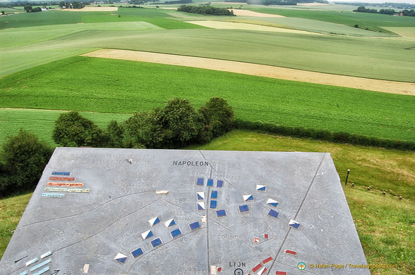 Green farming land where the Battle of Waterloo was fought