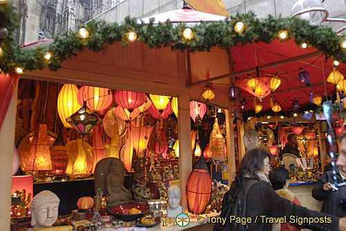 Beautiful lamp shades for sale at the Koln Christmas Market