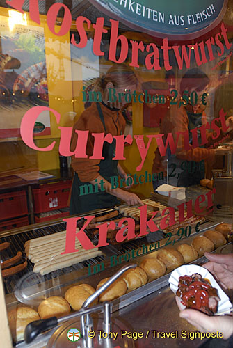 Bratwurst, currywurst and krakauer