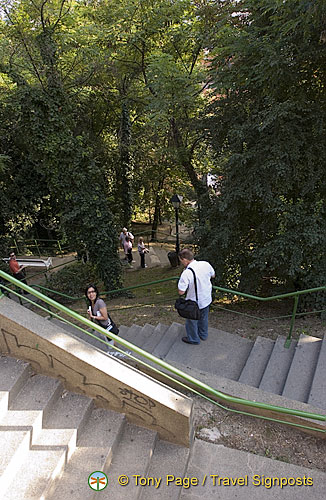 Walking down to the lower level