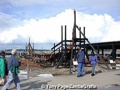 Viking Museum, Roskilde.  At the waterfront workshops, Viking ship replicas are being built, using Viking-era techniques