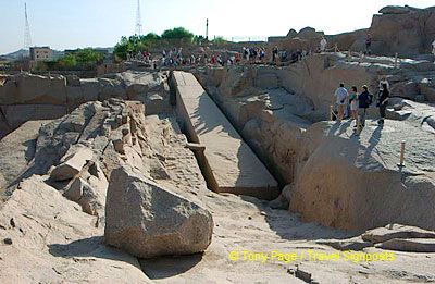 This gigantic obelisk dating back to the New Kingdom era and was abandoned when a crack was noticed along its body.

[Unfinish