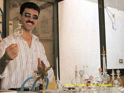 Voila! A perfume bottle in a matter of seconds.

[Sultan Palace Perfumes - Aswan - Egypt]