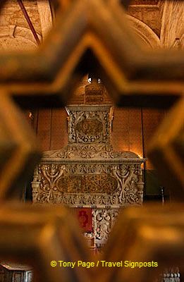 Tomb of Mohammed Ali which can only be viewed through the wooden partition.
[The Citadel and Mohammed Ali Mosque - Cairo]