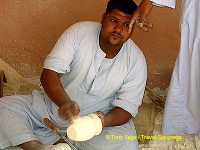 It was common for walls and floors in pyramids to be covered by alabaster.
[Alabaster factory - Egypt]