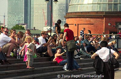 Enjoying the sun at Greenwich Pier