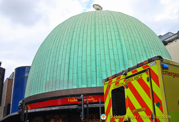 Green dome of Madame Tussauds