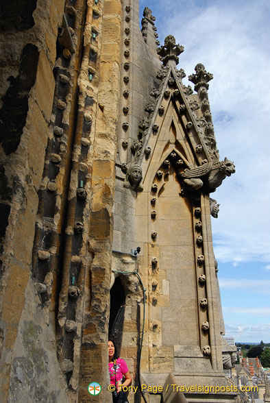 Ornate decorations of St Mary the Virgin church spire