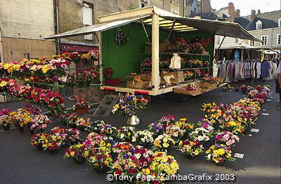 The village of Chateaubriant, and it's market day! 