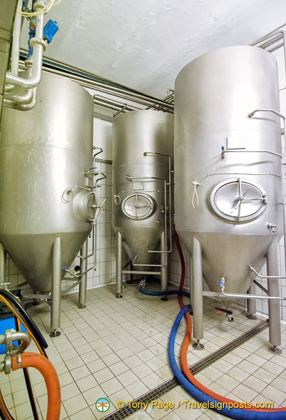 Klosterbräu brewery tanks