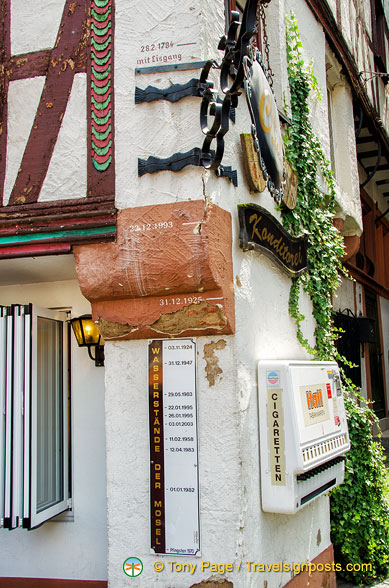 A historical record of Mosel River flooding in Bernkastel