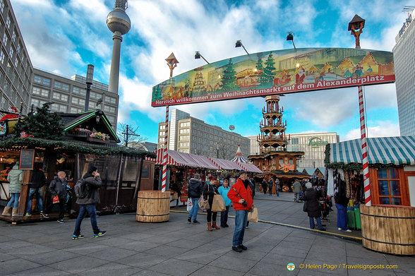 Tony at the archway of the Alexanderplatz Christmas Market