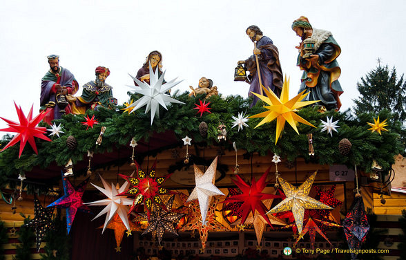 Nativity scene on this lighting stall