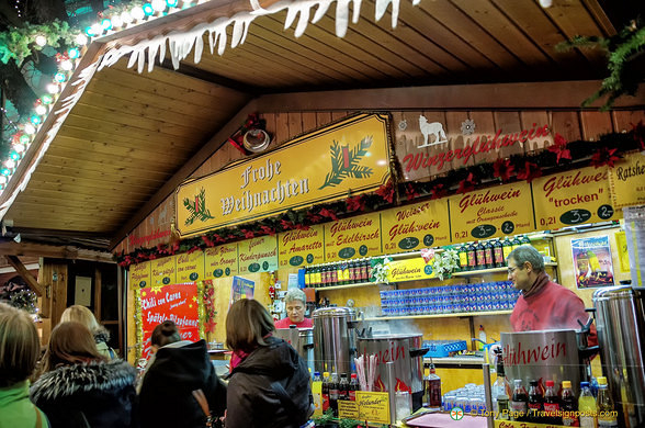 Various flavours of glühwein