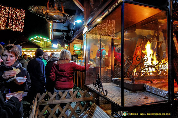 A very popular roast salmon stall