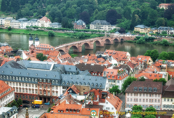 View of Alte Brucke and Neckar River