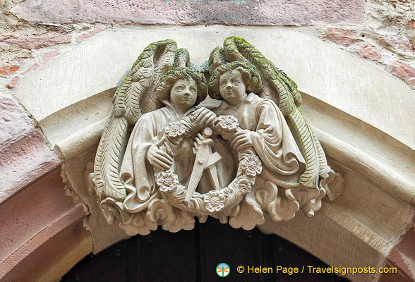 Gothic keystone over the entrance to the Ruprecht Building