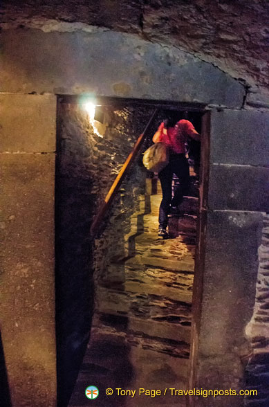 Ascending to the Marksburg Castle kitchen