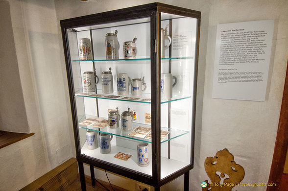 Display of beer steins