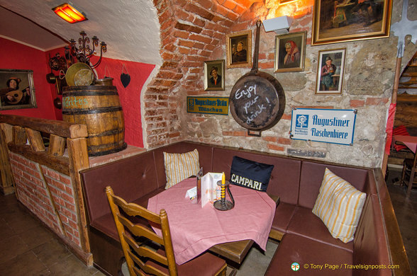 Dining table in the Winekeller