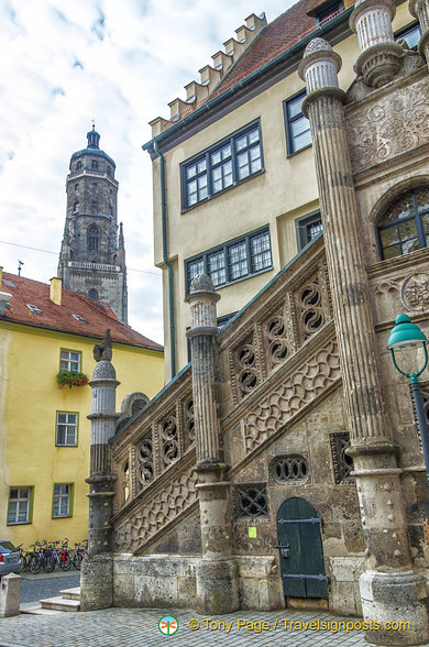 Historical staircase of the Nördlingen Rathaus