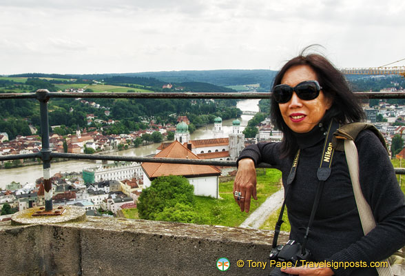 Helen on the viewing deck of the Observation Tower