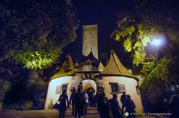 Walking through the castle gate