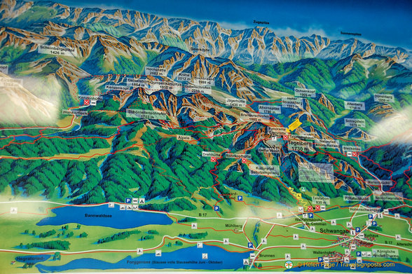 Map of Schwangau summits