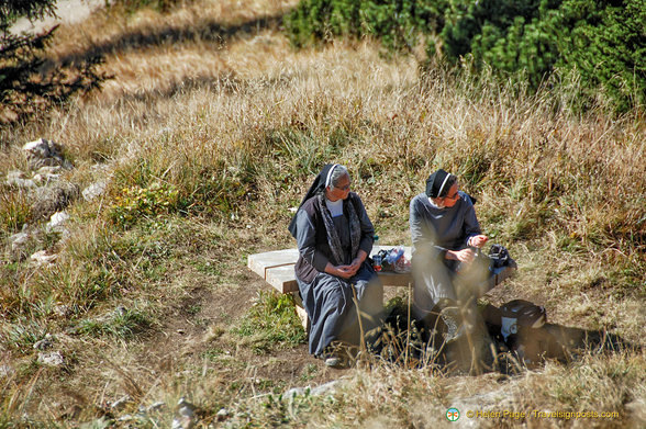 Nuns having their lunch break