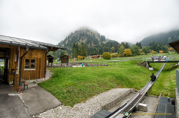 Setting off on the toboggan run