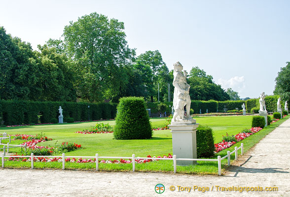 Palastgarten - the Electoral Palace. The palace itself was covered for renovation