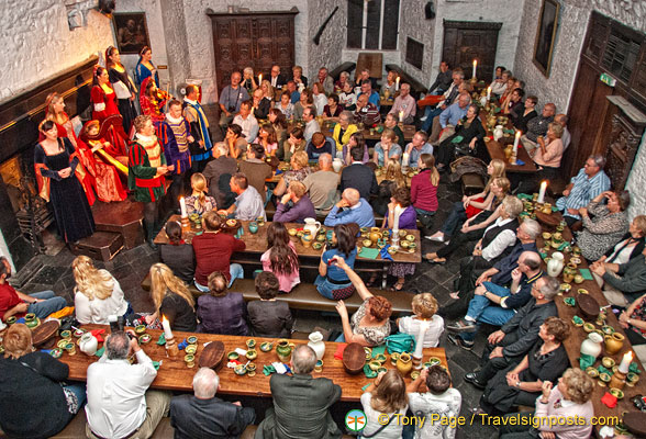 A view of the banquet hall from the minstrels' gallery