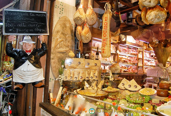 View through the shop-window of La Baita