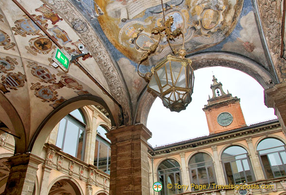 Archiginnasio Palace as seen from the internal courtyard