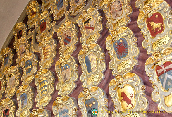 There are some seven thousand coats of arms on the walls