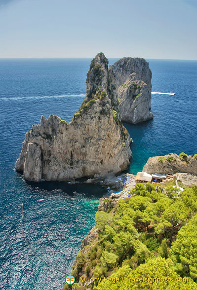 Faraglioni Rocks as seen from the lookout