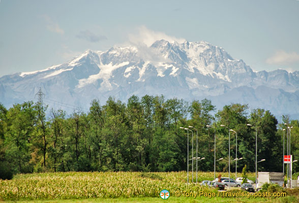 The Alps as seen from Como town