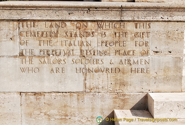 The land for the Cassino War Cemetery is a gift from the Italian Government