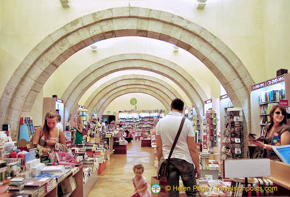 Book shop on the ground floor of the Torre del Moro