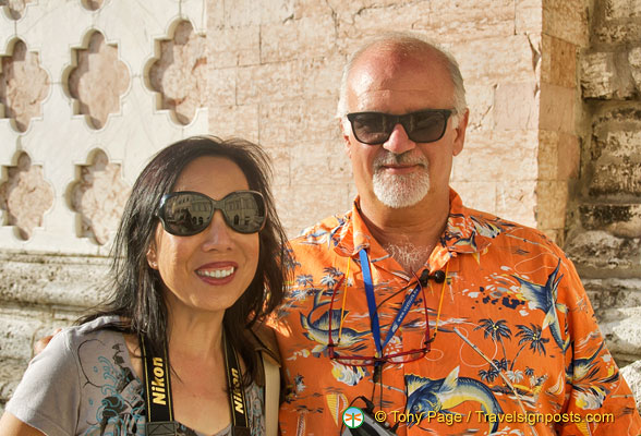 Me with Giuseppe Karaboti, our excellent guide in Perugia