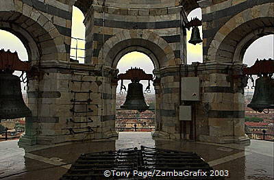 Within the Bell tower of Tower of Pisa