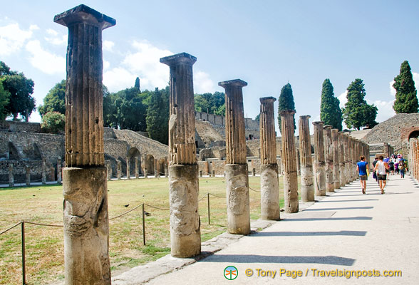 Doric columns line this walkway